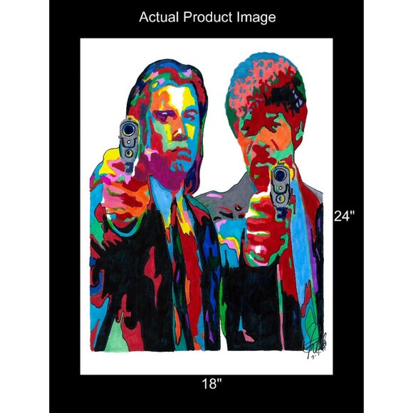 Pulp Fiction Travolta Samuel L Jackson Crime Movie Print Poster Wall Art 18x24 - Picture 2 of 5